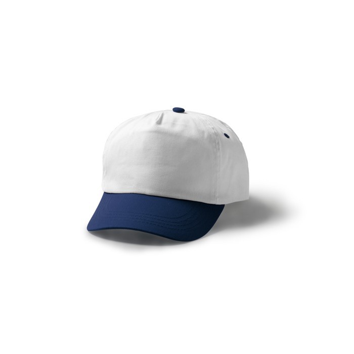 Gorra de 5 paneles de algodón con orificios de ventilación 170 g/m2 color blanco primera vista de uso