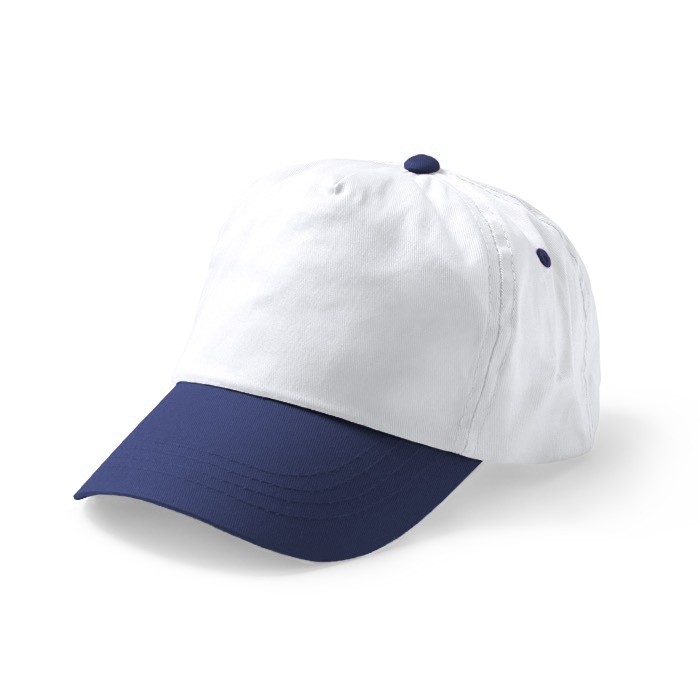 Gorra de 5 paneles de algodón con orificios de ventilación 170 g/m2 color blanco primera vista de uso