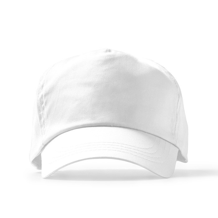 Gorra de 5 paneles de algodón con orificios de ventilación 170 g/m2 color blanco segunda vista