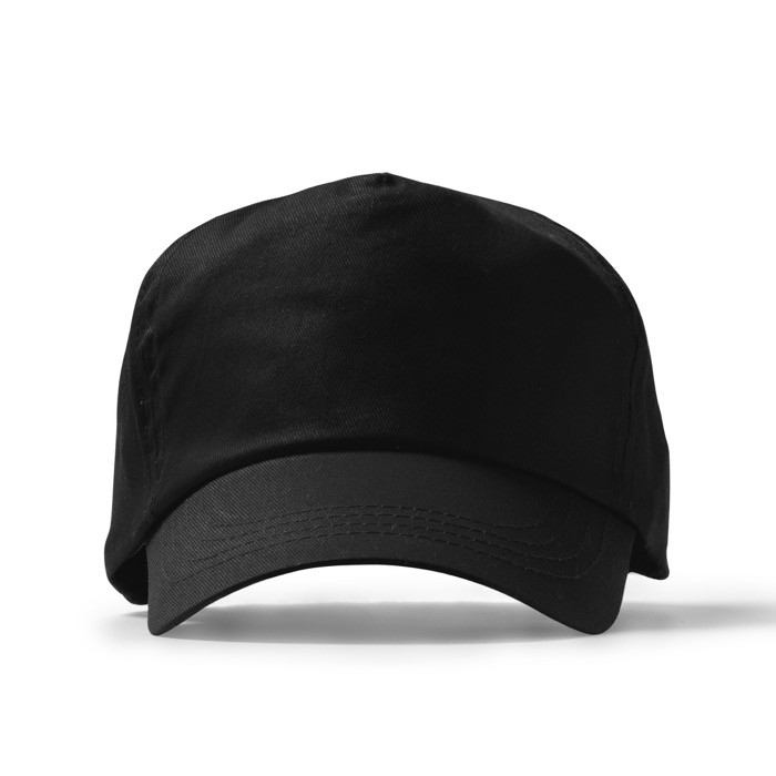 Gorra de 5 paneles de algodón con orificios de ventilación 170 g/m2 color negro segunda vista