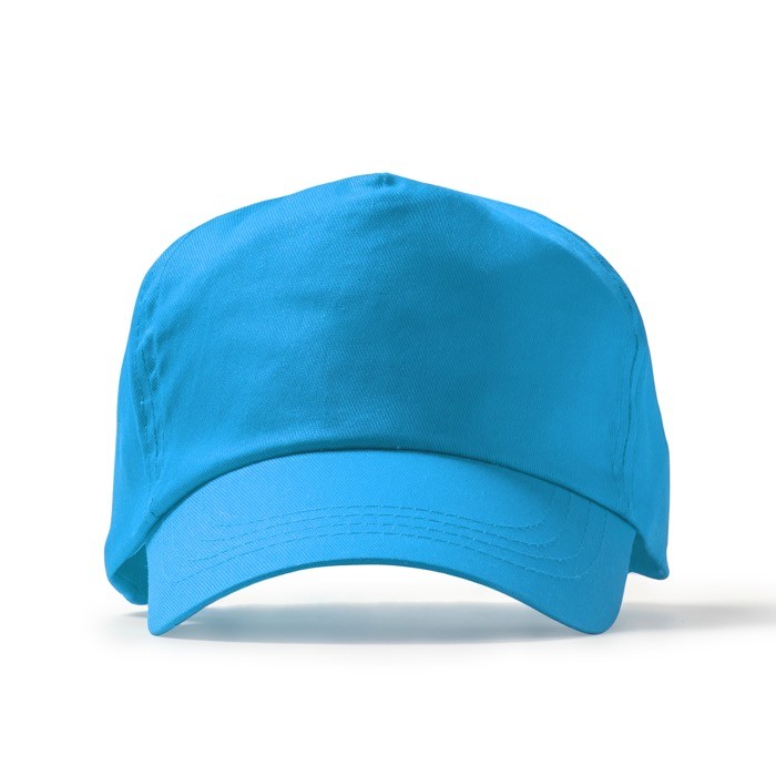 Gorra de 5 paneles de algodón con orificios de ventilación 170 g/m2 color azul claro segunda vista