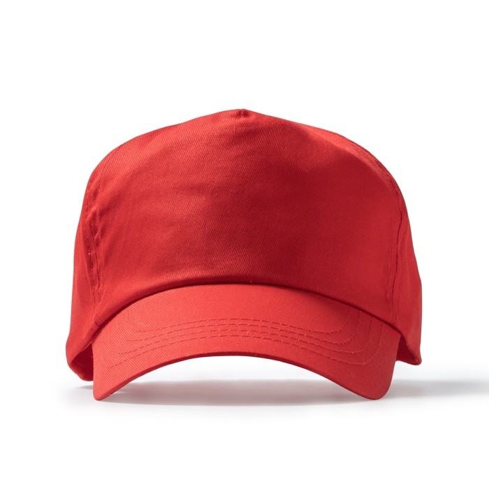 Gorra de 5 paneles de algodón con orificios de ventilación 170 g/m2 color rojo segunda vista