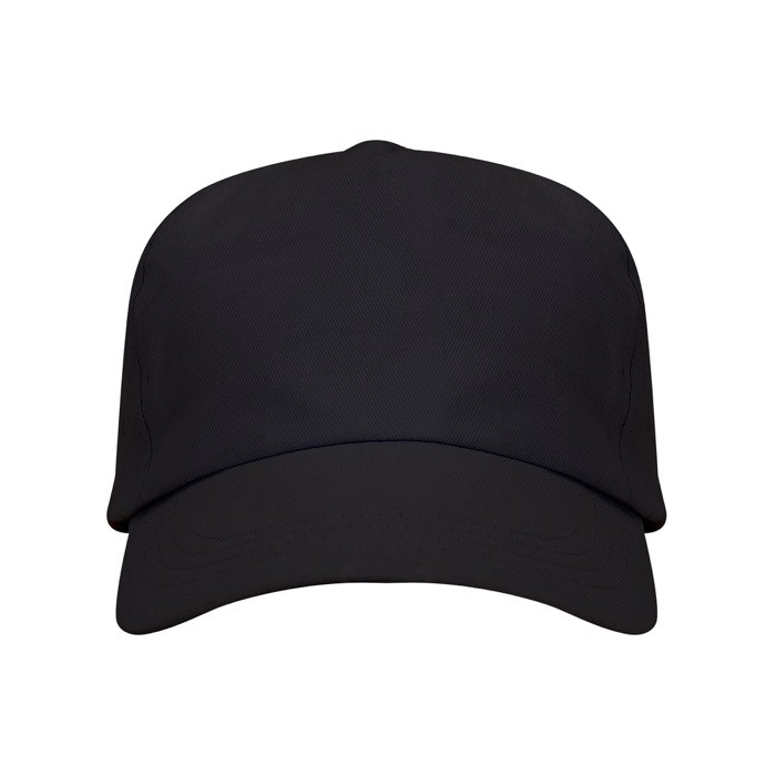 Gorra de algodón con cierre ajustable de velcro y orificios color negro segunda vista
