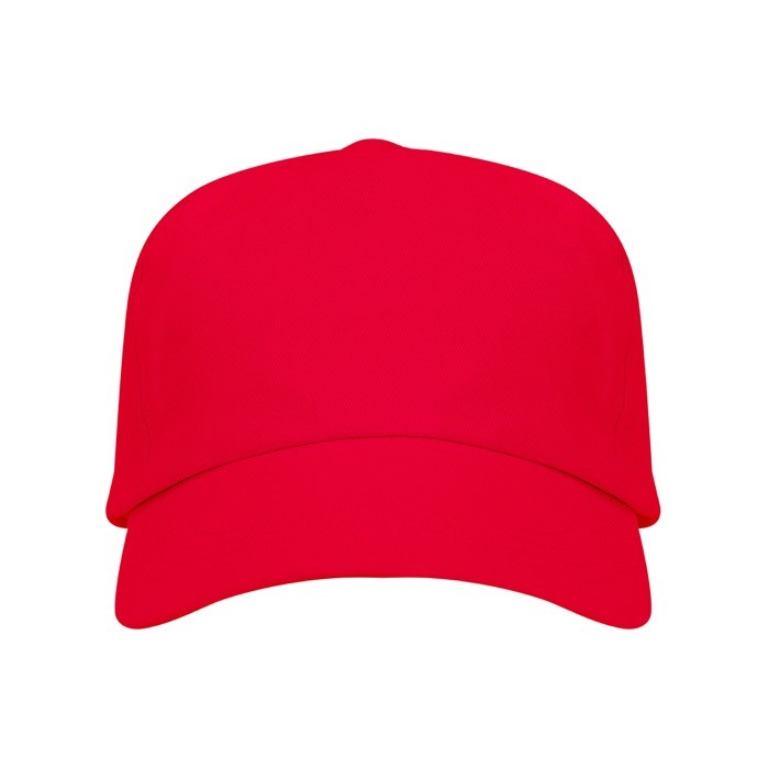 Gorra de algodón con cierre ajustable de velcro y orificios color rojo segunda vista