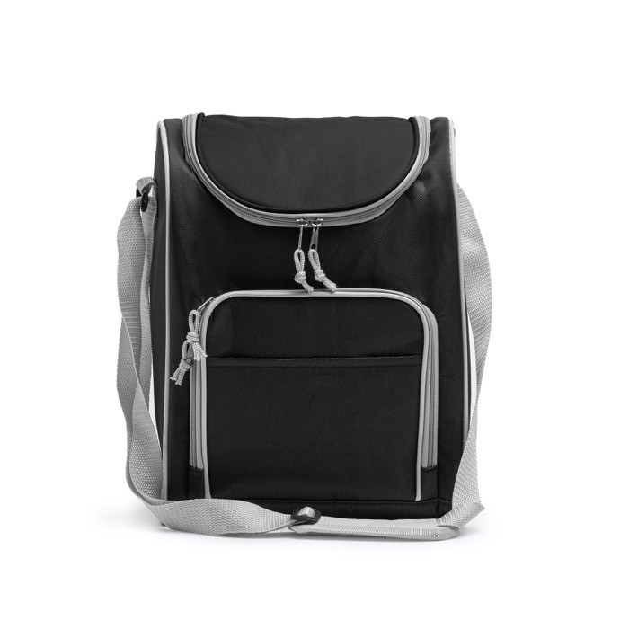 Nevera de poliéster con bolsillo principal isotérmico para 15L color negro segunda vista