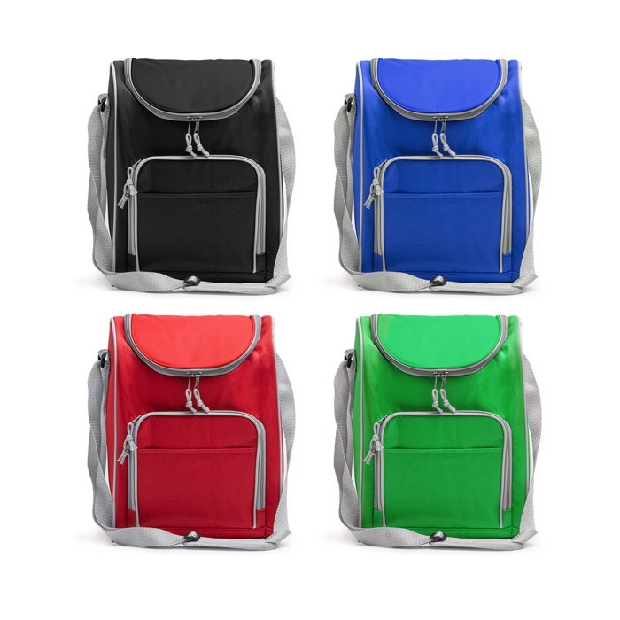 Nevera de poliéster con bolsillo principal isotérmico para 15L color rojo vista detalle 5