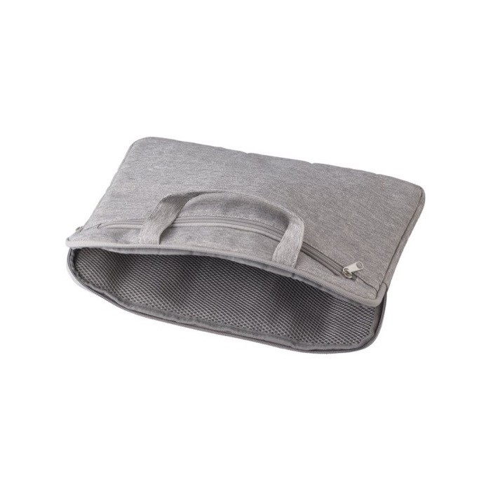 Maletín para portátil en RPET y poliéster color gris tercera vista Maletín para portátil en RPET y poliéster color gris tercera vista