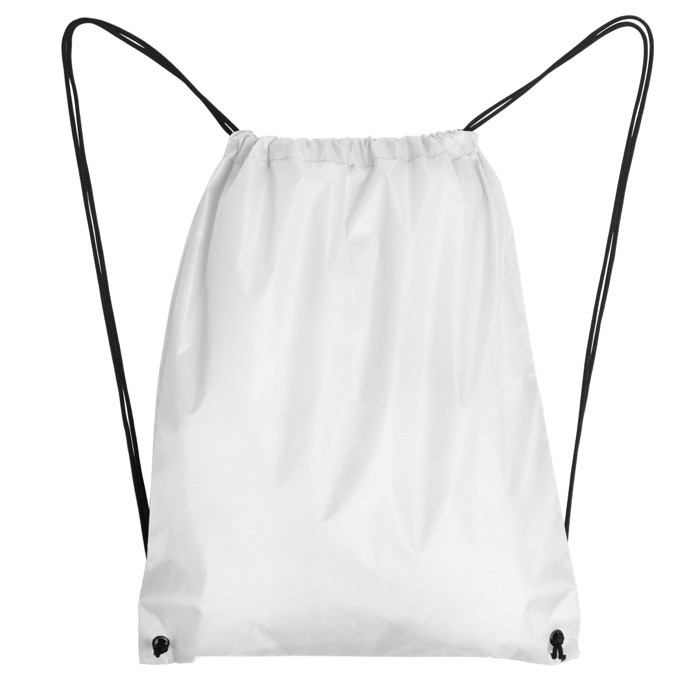 Mochila de cuerdas de poliéster 210D con ojales metálicos color blanco segunda vista