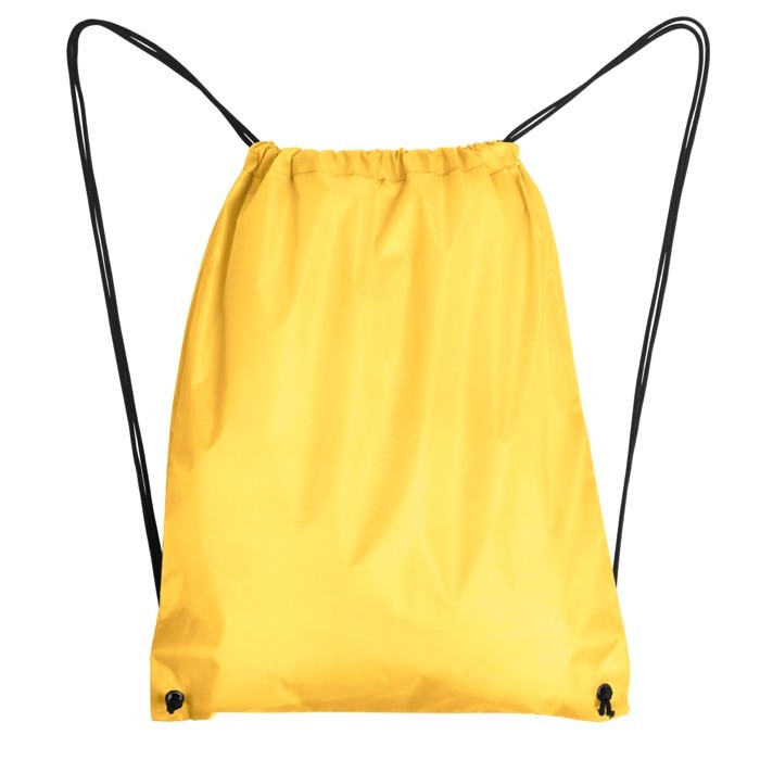Mochila de cuerdas de poliéster 210D con ojales metálicos color amarillo segunda vista