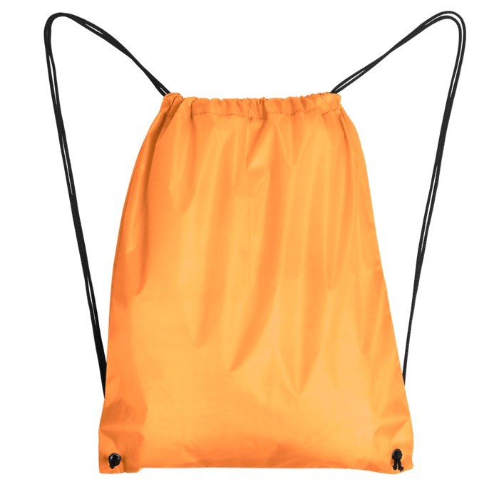 Mochila de cuerdas de poliéster 210D con ojales metálicos color naranja segunda vista