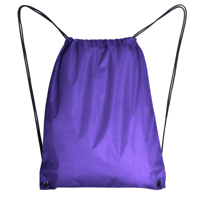 Mochila de cuerdas de poliéster 210D con ojales metálicos color morado segunda vista