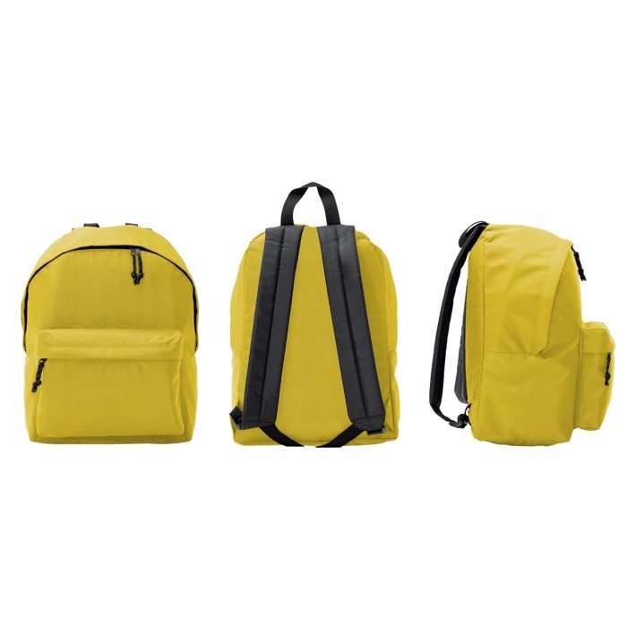 Mochila de poliéster 900D multiusos con compartimento principal color amarillo vista detalle 1