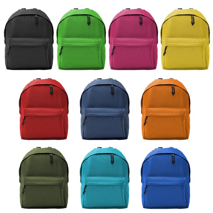 Mochila de poliéster 900D multiusos con compartimento principal color amarillo vista detalle 2