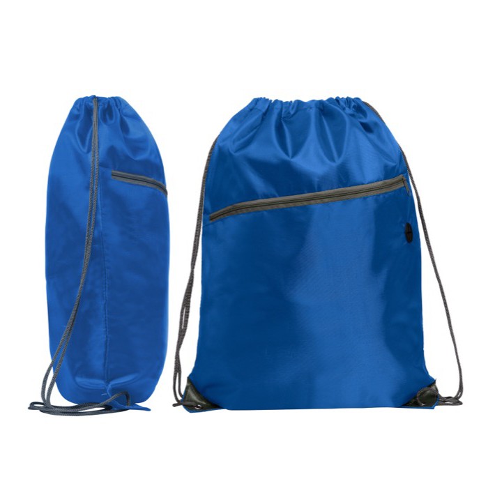 Mochila de cuerdas multiusos con bolsillo con cremallera frontal color rojo vista detalle 1