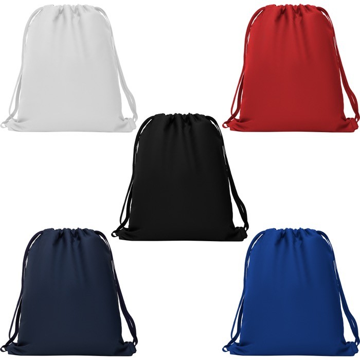 Mochila de cuerdas estilo deportiva de poliéster 150 g/m2 color azul marino vista detalle 4