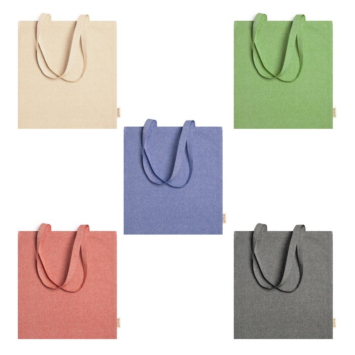 Bolsa de algodón reciclado a color resistente 8kg 120 g/m2 Eco Recycle color rojo vista detalle 1