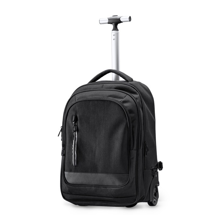 Trolley que se convierte en mochila de poliéster 300D para PC 17” color negro primera vista de uso