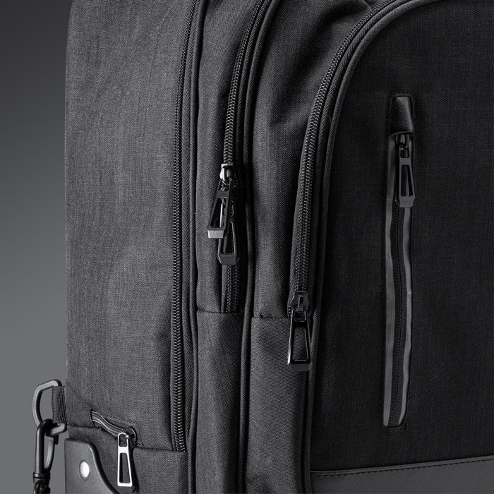 Trolley que se convierte en mochila de poliéster 300D para PC 17” color negro vista detalle 4