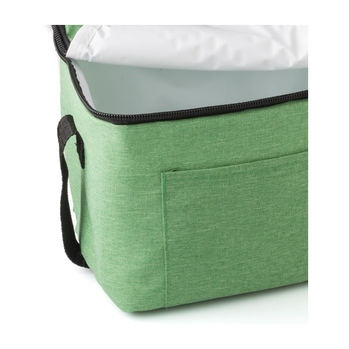 Bolsa nevera de poliéster para 6 latas con correa ajustable segunda vista Bolsa nevera de poliéster para 6 latas con correa ajustable segunda vista