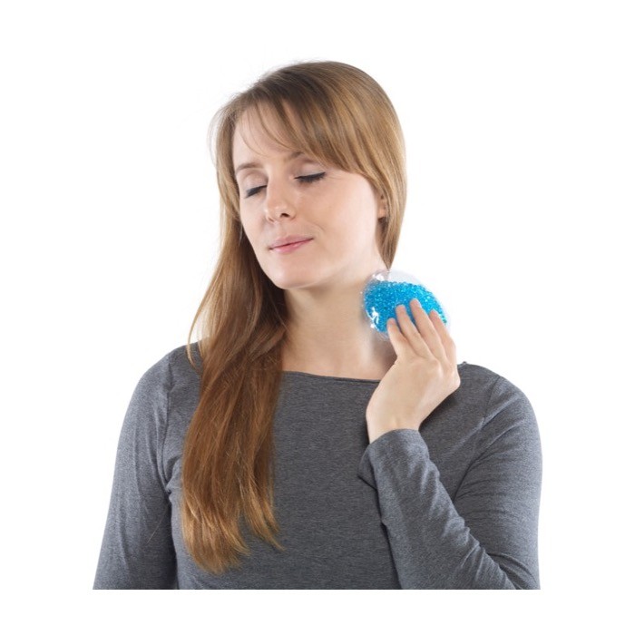 Parche circular de perlas de agua para enfriar o calentar color azul claro primera vista Parche circular de perlas de agua para enfriar o calentar color azul claro primera vista