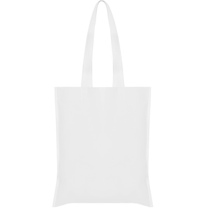 Bolsa non-woven con asas largas termoselladas y resistencia 6kg color blanco segunda vista