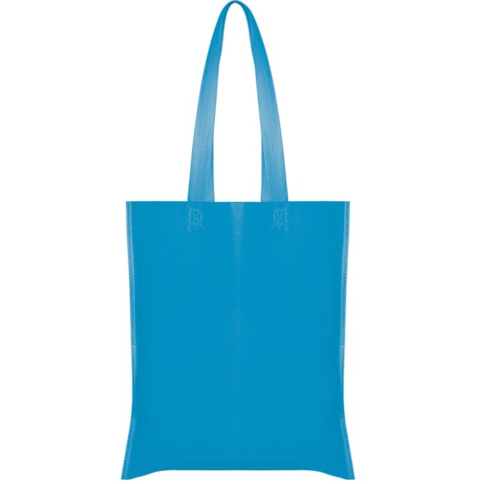 Bolsa non-woven con asas largas termoselladas y resistencia 6kg color azul pastel segunda vista
