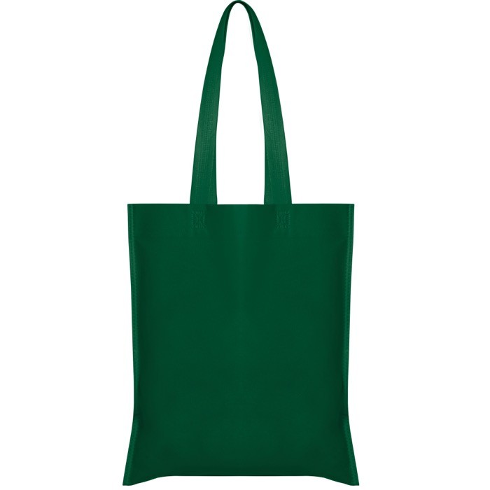 Bolsa non-woven con asas largas termoselladas y resistencia 6kg color verde botella segunda vista