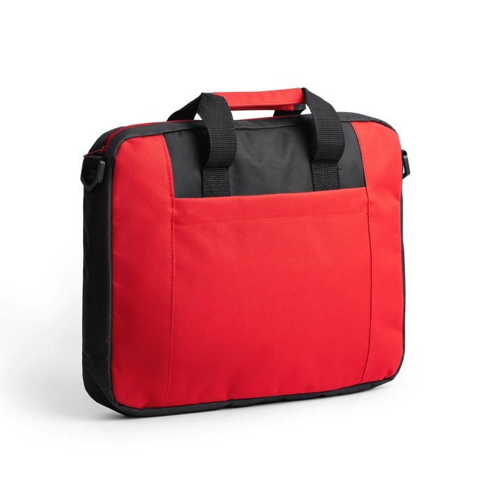 Portadocumentos acolchado de poliéster ideal para portátil color rojo primera vista de uso