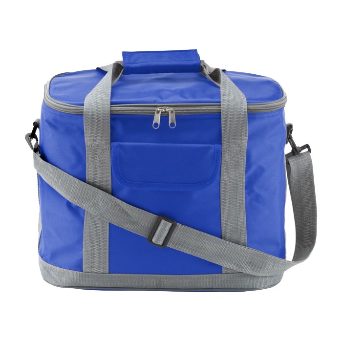 Bolsa nevera de nylon con bandolera extraíble y bolsillo frontal color azul ultramarino primera vista Bolsa nevera de nylon con bandolera extraíble y bolsillo frontal color azul ultramarino primera vista