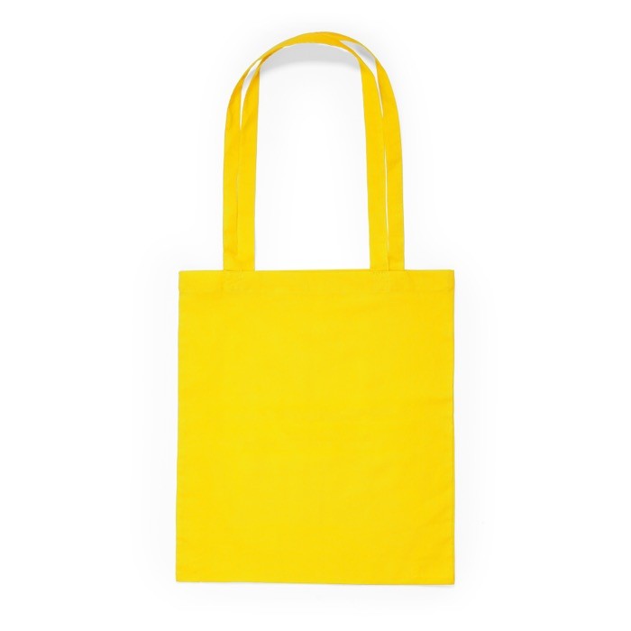 Bolsa de tejido algodón con asa larga en diversos colores color amarillo segunda vista