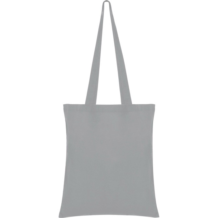 Bolsa de tejido algodón con asa larga en diversos colores color gris primera vista de uso