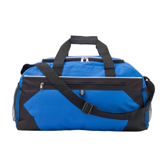 Bolsa de deporte o viaje de poliéster con bolsillo frontal y superior color azul ultramarino segunda vista Bolsa de deporte o viaje de poliéster con bolsillo frontal y superior color azul ultramarino segunda vista