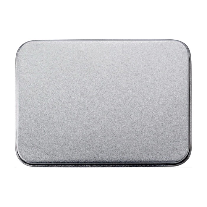 Estuche de metal para personalizar con 52 naipes de juego color plateado primera vista Estuche de metal para personalizar con 52 naipes de juego color plateado primera vista