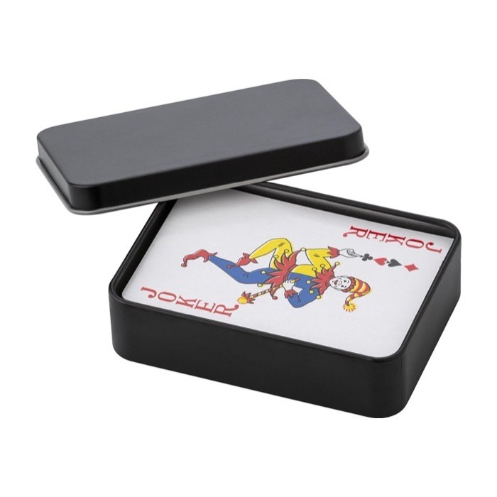 Estuche de metal para personalizar con 52 naipes de juego primera vista Estuche de metal para personalizar con 52 naipes de juego primera vista
