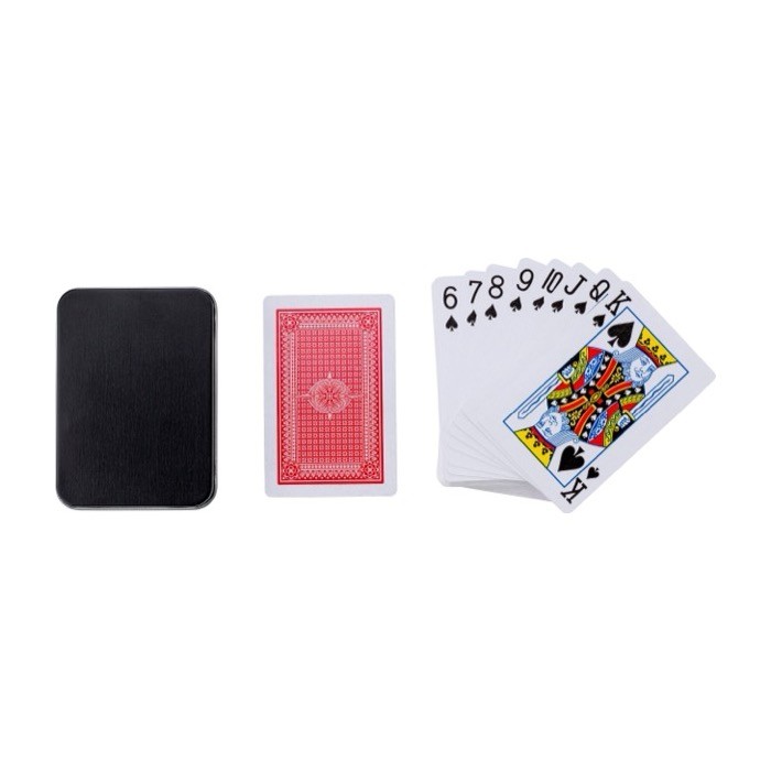Estuche de metal para personalizar con 52 naipes de juego segunda vista Estuche de metal para personalizar con 52 naipes de juego segunda vista