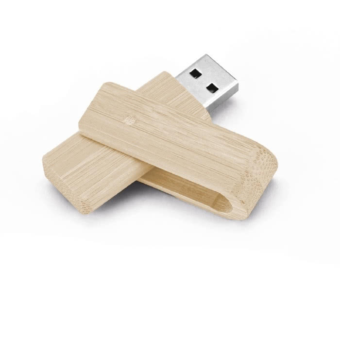 Memoria USB Rotatoria de Bambú con clip metálico Personalizada, Desde  4,00€