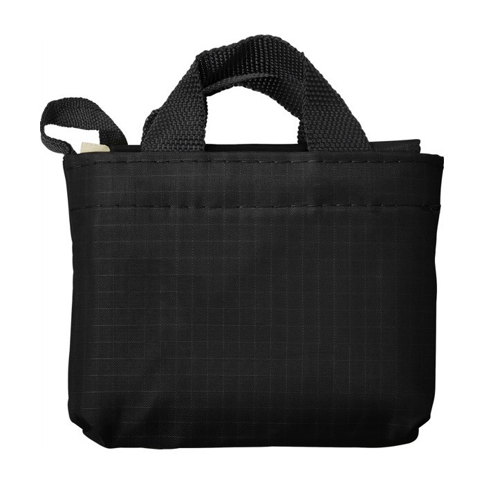 Bolsa de la compra de tela Oxford con estuche a juego para plegarla color negro primera vista