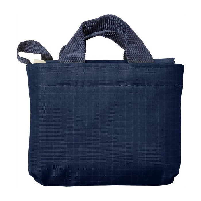 Bolsa de la compra de tela Oxford con estuche a juego para plegarla color azul primera vista
