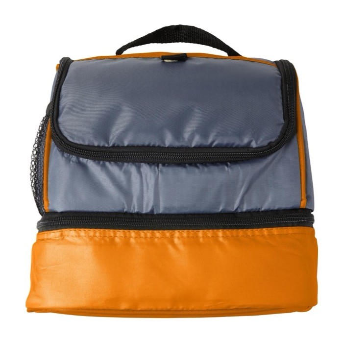 Bolsa térmica de poliéster con nevera en la parte inferior color naranja primera vista Bolsa térmica de poliéster con nevera en la parte inferior color naranja primera vista