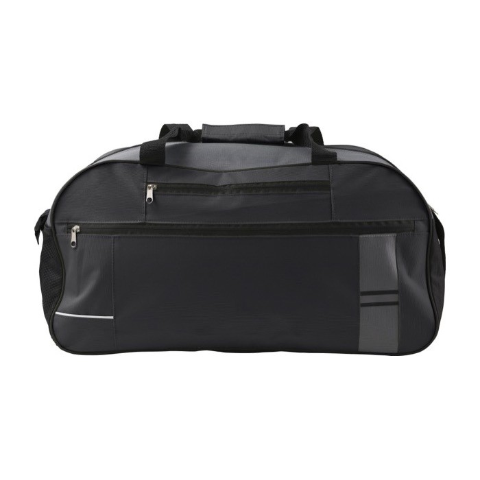 Bolsa deportiva con varios compartimientos y tira reflectante color negro primera vista Bolsa deportiva con varios compartimientos y tira reflectante color negro primera vista