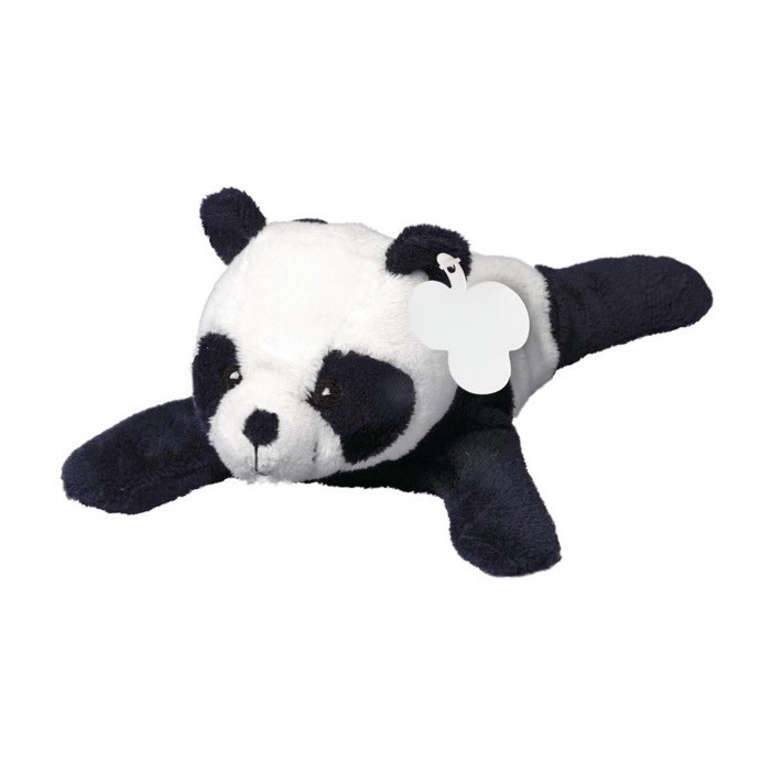 Peluche en forma de panda acostado con etiqueta personalizable color blanco/negro primera vista Peluche en forma de panda acostado con etiqueta personalizable color blanco/negro primera vista