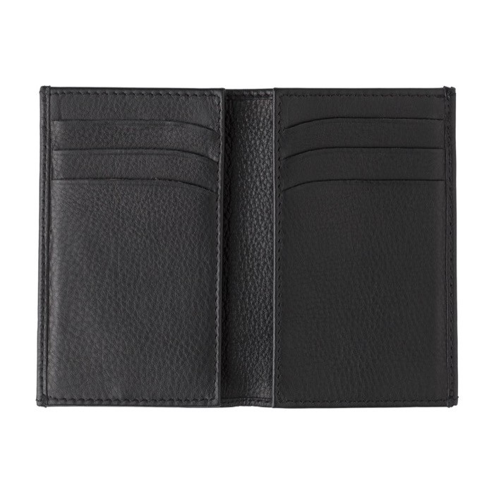 Billetero y tarjetero de piel de cabra con tecnología RFID color negro cuarta vista Billetero y tarjetero de piel de cabra con tecnología RFID color negro cuarta vista