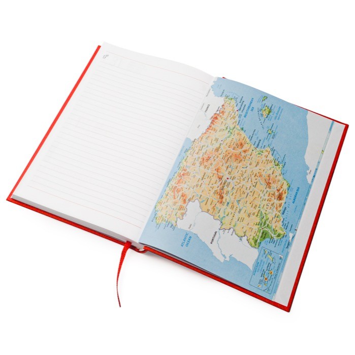 Agenda con tapa acolchada con relieve y marcapáginas A5 color rojo vista detalle 2 Agenda con tapa acolchada con relieve y marcapáginas A5 color rojo vista detalle 2