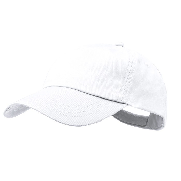 Gorra de algodón de 5 paneles con cierre de velcro en varios colores color blanco primera vista