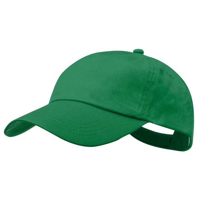 Gorra de algodón de 5 paneles con cierre de velcro en varios colores color verde primera vista