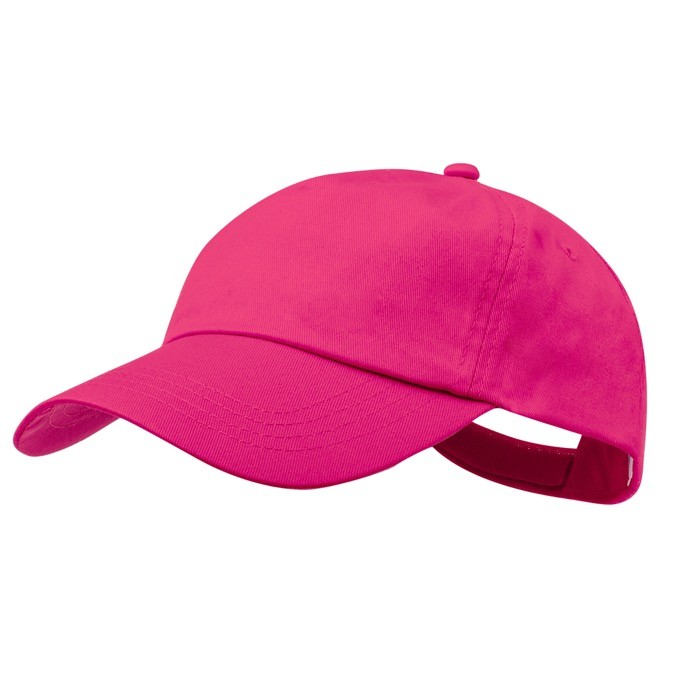 Gorra de algodón de 5 paneles con cierre de velcro en varios colores color fucsia primera vista