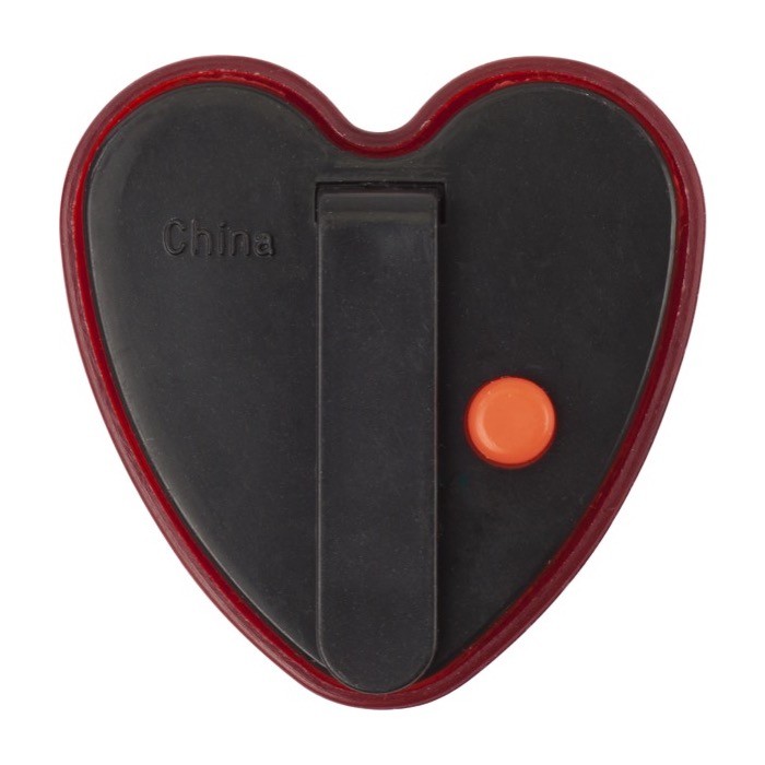 Luz intermitente en forma de corazón con clip para fácil sujeción color rojo primera vista Luz intermitente en forma de corazón con clip para fácil sujeción color rojo primera vista