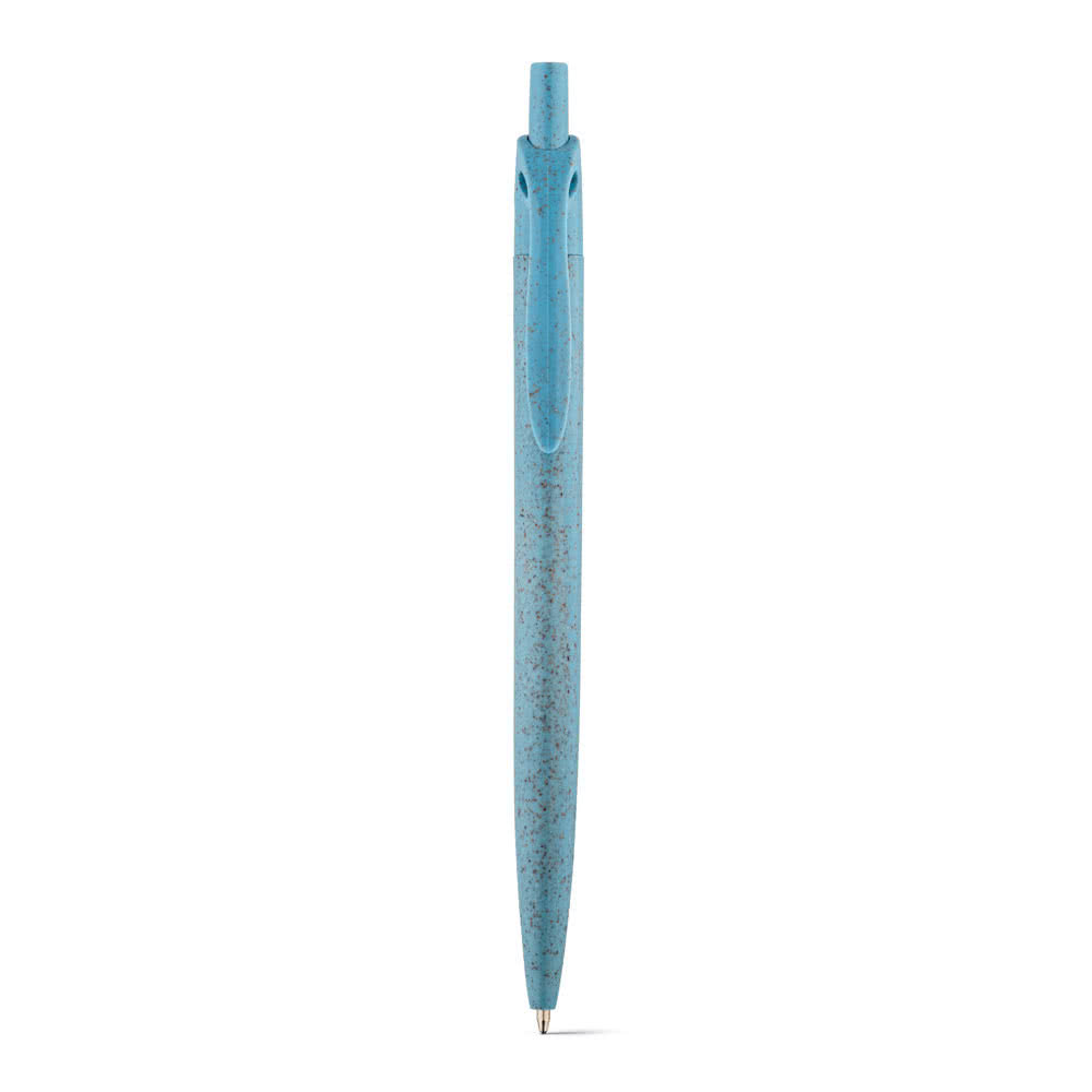 Bolígrafos ecológicos de paja de trigo color azul claro