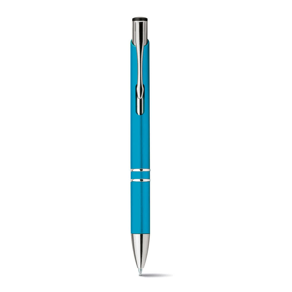 Bolígrafos metálicos personalizados color azul claro Bolígrafos metálicos personalizados color azul claro