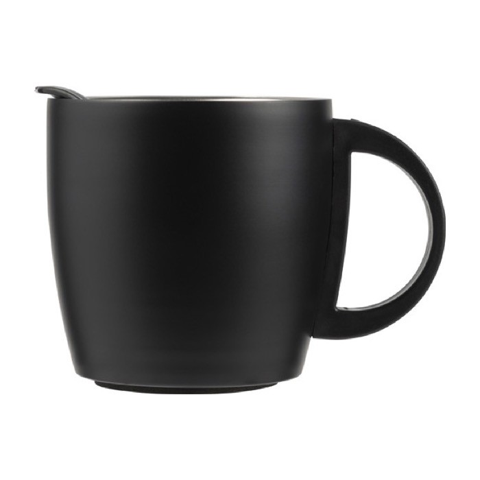 Taza termo con asa y base antideslizante color negro quinta vista Taza termo con asa y base antideslizante color negro quinta vista